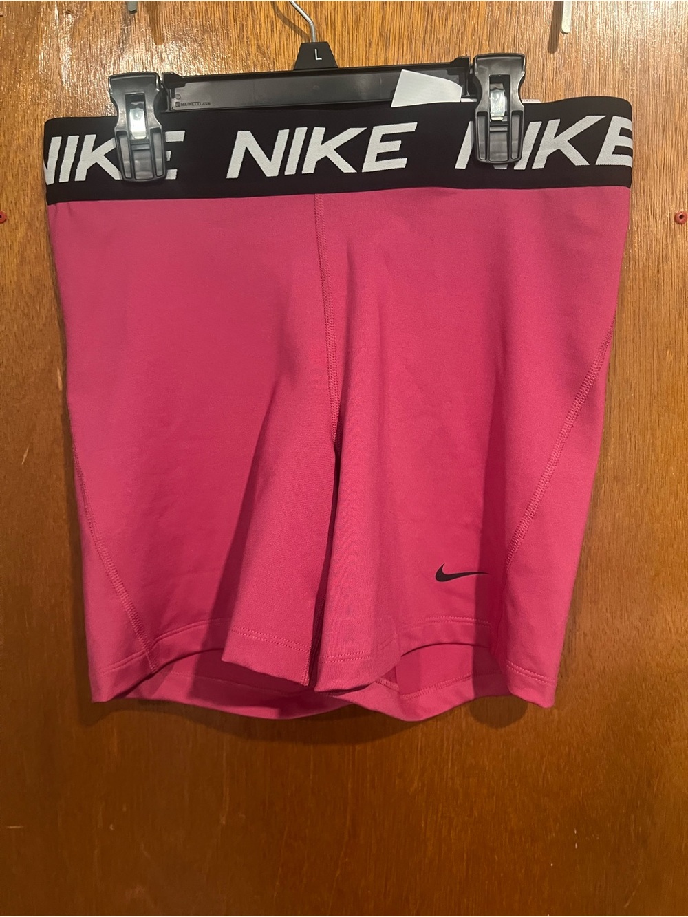 Nike Pink Bike Shorts with Black NIKE Waistband